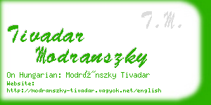 tivadar modranszky business card